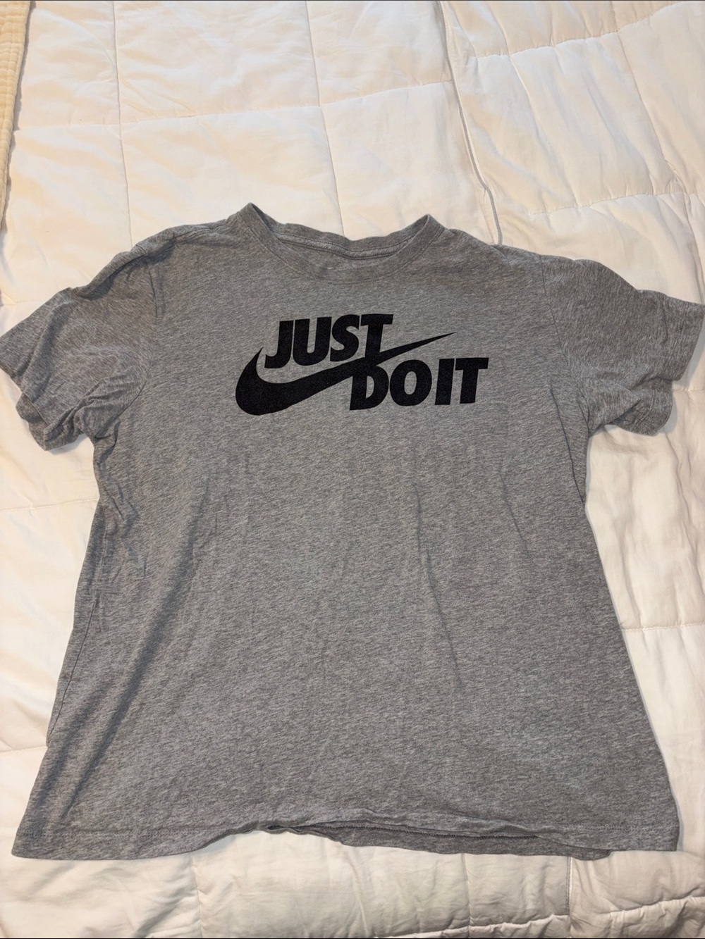 Men’s Nike Gray Tee with Black 'Just Do It' Swoosh size L